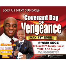 JOIN US THIS SUNDAY: COVENANT DAY OF VENGEANCE JOIN US THIS SUNDAY: COVENANT DAY OF VENGEANCE